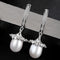 Fashion Nature 8-9mm Freshwater Pearl Sterling Silver Zircon Earrings