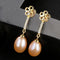 8-9mm Nature Freshwater Pearl Sterling Silver Plum Blossom Earrings