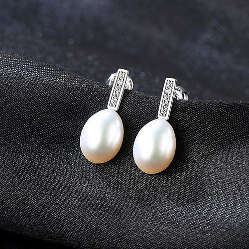 New Arrival Luxury 925 Sterling Silver 3A Zircon Nature Pearl Earrings