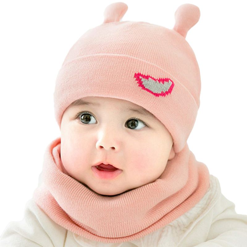 Babies Little Snail Pattern Woolen Knitted Hat And Scarf Set