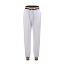 Women Casual Style Solid Color Elastic-waisted Capris