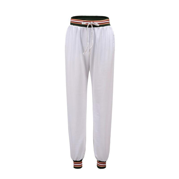 Women Casual Style Solid Color Elastic-waisted Capris