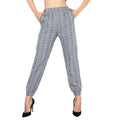 Modern Women Elegant Plaid Pattern High-waisted Casual Harem Pants