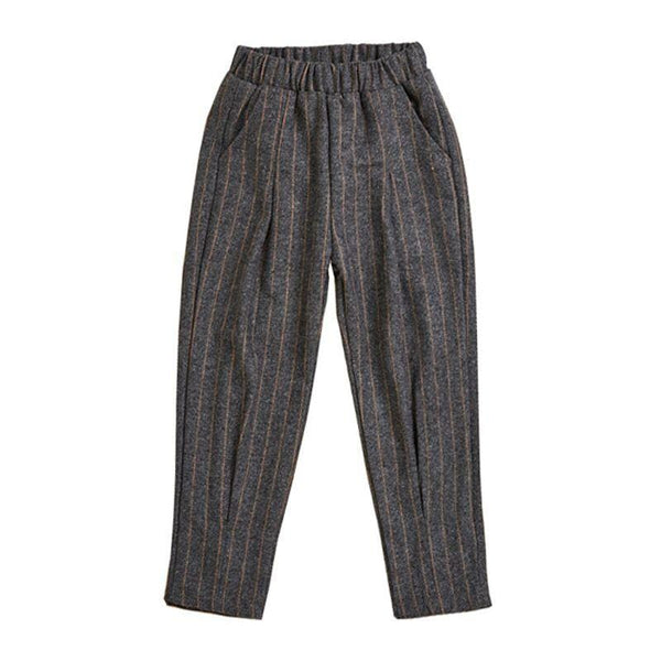 Winter Girls Thickened Cotton Stripes Printed Loose Pants