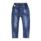 Fashion Boys Cotton Blue Color Elastic Waist Jeans