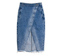 Fashion Irregular Cross Design Women Elegant Denim Skirt