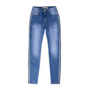 Fashion Classic Medium-waisted Women Unique Patchwork Skinny Jeans