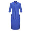 Elegant Women Work Wear Solid Color Half Sleeves Ribbon Design Pencil Dress