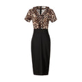 Fashion New Design Animal Print Women Work Wear Slim Dress