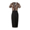 Fashion New Design Animal Print Women Work Wear Slim Dress