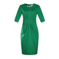 Elegant Women Work Wear Fashion Solid Color Pleated Slim Dress