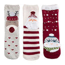 3 Pairs Baby Cotton Christmas Printed Thickened Knee High Socks
