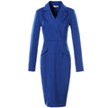 Elegant Women Solid Color Autumn Winter Long Sleeves Work Dress