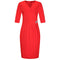 Elegant Women Solid Color Autumn Winter Half Sleeves Pleated Design Dress