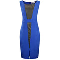 Fashion Geometric Color Blocking Design Women Plus Size Work Dress