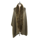 Warm Winter Women Solid Color Long Length Fur Collar Shawl