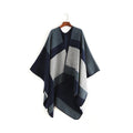 Winter Thickening Geometric Color Blocking Pattern Shawl