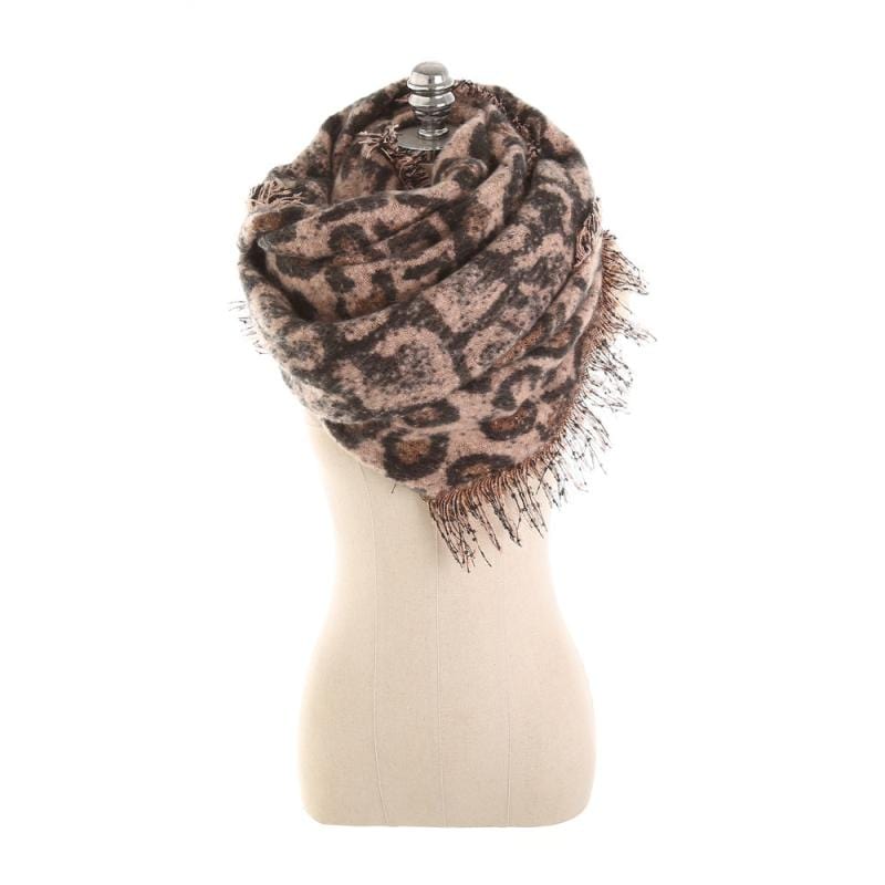 Winter Autumn Thickening Pashmina Leopard Print Women Scarf