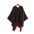 Elegant Geometric Pattern Women Winter Thickening Shawl