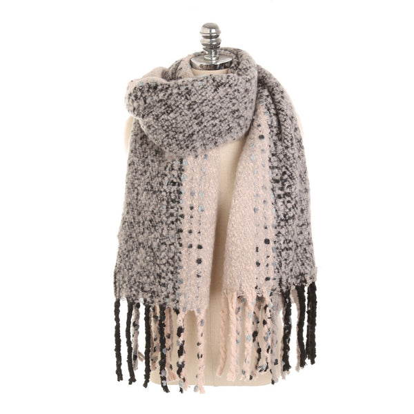 Fashion Winter Soft Touch Women Pashmina Solid Color Tassel Scarf