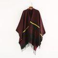 Hot Sale Fashion Geometric Plaid Pattern Women Tassel Shawl