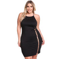 Creative Hollow Lace-up Design Women Plus Size Halter Dress