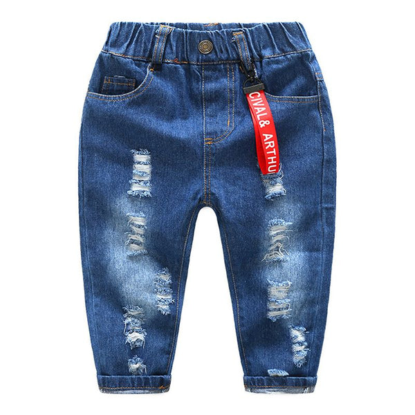 Fashionable  Boys Cotton Ripped Denim Jeans