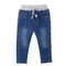 Boys Cotton Applique Design Elastic Waist Warm Denim Jeans