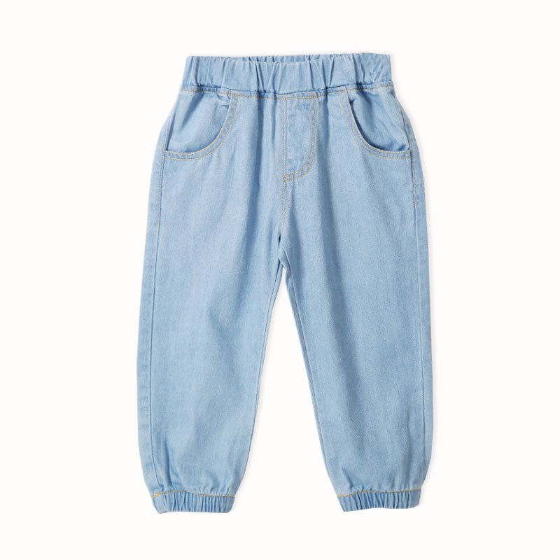 Kid Cotton Elastic Waist Loose Pants