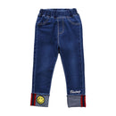 Fashion Kids Cotton Smile Embroidered Slim Fit Denim Jeans