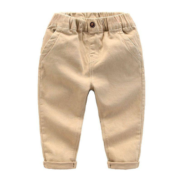 Casual Boys Cotton Solid Color Slim Fit Pants