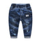 Boys Cotton Elastic Waist Ripped Jeans