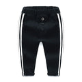 Cotton Stripes Printed Elastic Waist Slim Fit Jeans For Boys
