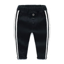 Cotton Stripes Printed Elastic Waist Slim Fit Jeans For Boys
