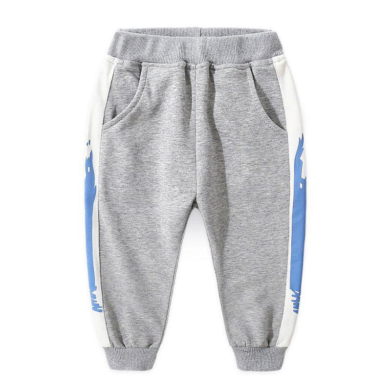 Casual Boys Cotton Patchwork Elastic Waist Pants