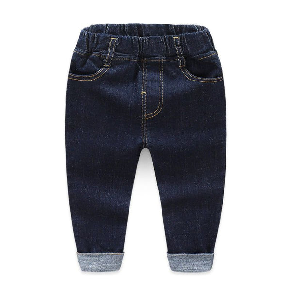 Boys Cotton Solid Color Slim Fit Pants