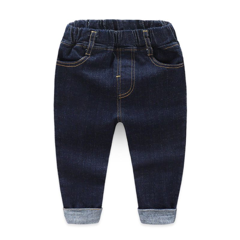 Boys Cotton Solid Color Slim Fit Pants