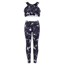 Hot Sale Women Marble Print Sports Crop Top Leggings Set