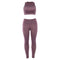 Women Fashion Solid Color 2 Pcs Crop Top Sports Pants Set