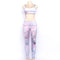 Fashion Flower Printed Women Sexy Crop Top Tight Sports Pants Set