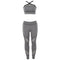 Women Sexy Crop Top Breathable Mesh Fabric Tight Sports Pants Set