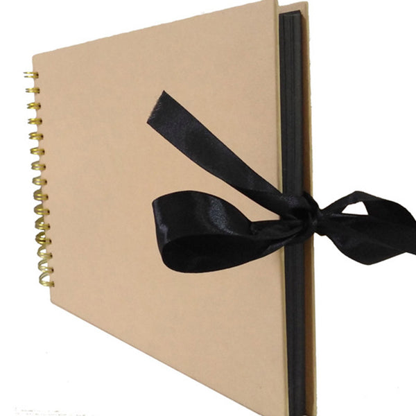 Creative Kraft Paper Loose-leaf Black Ring Black Ribbon DIY Gift Baby Wedding Photo Album