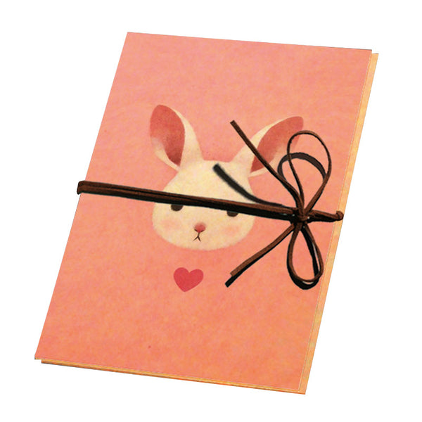 7 Inches Creative Folding Page Kraft Paper Lovely Rabbit Printed Memory Storage Handmade DIY Photo Album