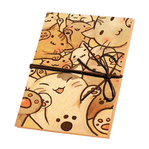 7 Inches Blank Kraft Paper Happy Cats Cover Folding Page Pasted Handmade Creative Gift Photo Album