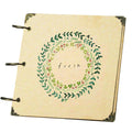 High Quality 8 Inches Square Scrapbook Kraft Paper Fresh Green Leaves Hinged Rings Keychain DIY Photo Album