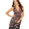 Elegant Women Sexy V Neck Sleeveless Floral Pattern Long Dress