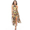 Women Sexy Floral Printed Side-slit Halter Party Dress