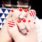 Women Fashion Red Color Stripes Painting Art Toe Nails