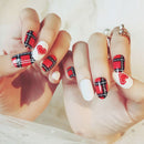 Fashion Color Blocking Design Women Plaid Painting Art Nails