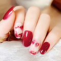 Women Fashion Gradient Red Color Handmade Painting Nail Art